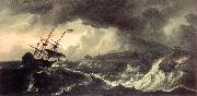 BACKHUYSEN, Ludolf Ships Running Aground in a Storm  hh oil on canvas